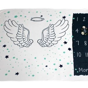 Baby Monthly Milestone Blanket with Angel Wings